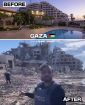 Gaza, vor und nach den israelischen Bombardierungen