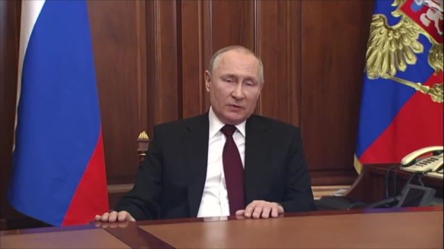 Putins Fernsehansprache zur Anerkennung der Donbas Republiken