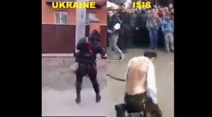 Ukrainische Bestrafung im Vergleich zum IS