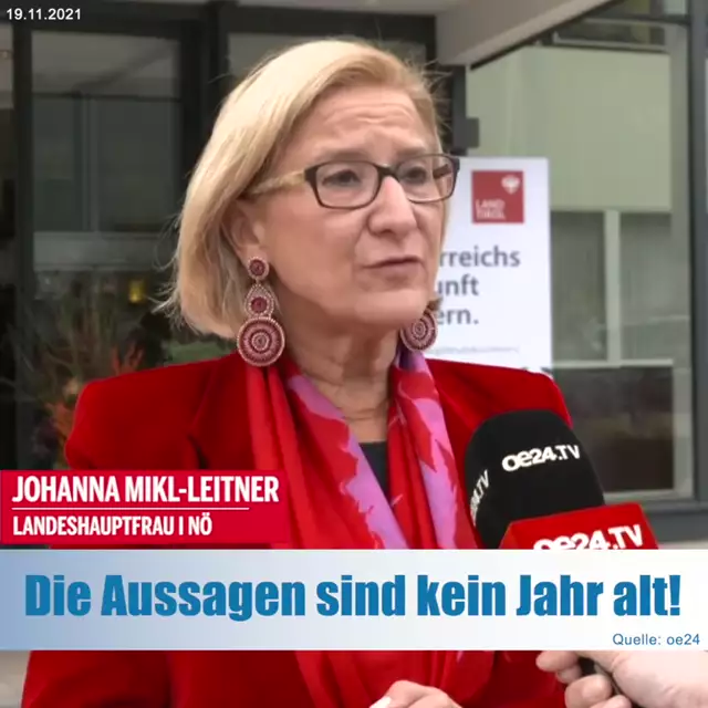 Johanna Mikl-Leitner über die Impfpflicht