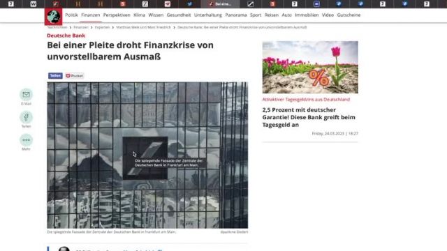 Die Zeitbombe: sprengt Deutsche Bank das Finanzsystem?