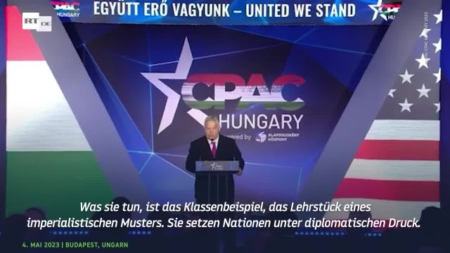 Viktor Orbán bei der CPAC 2023 in Budapest